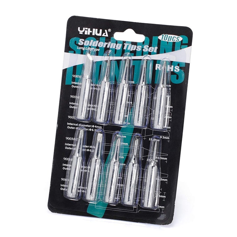 YIHUA #1200 Soldering Iron Tips Set 10PCS Long-Life Type Fit for YIHUA SGS Certified Lead-Free Tips - Image 1